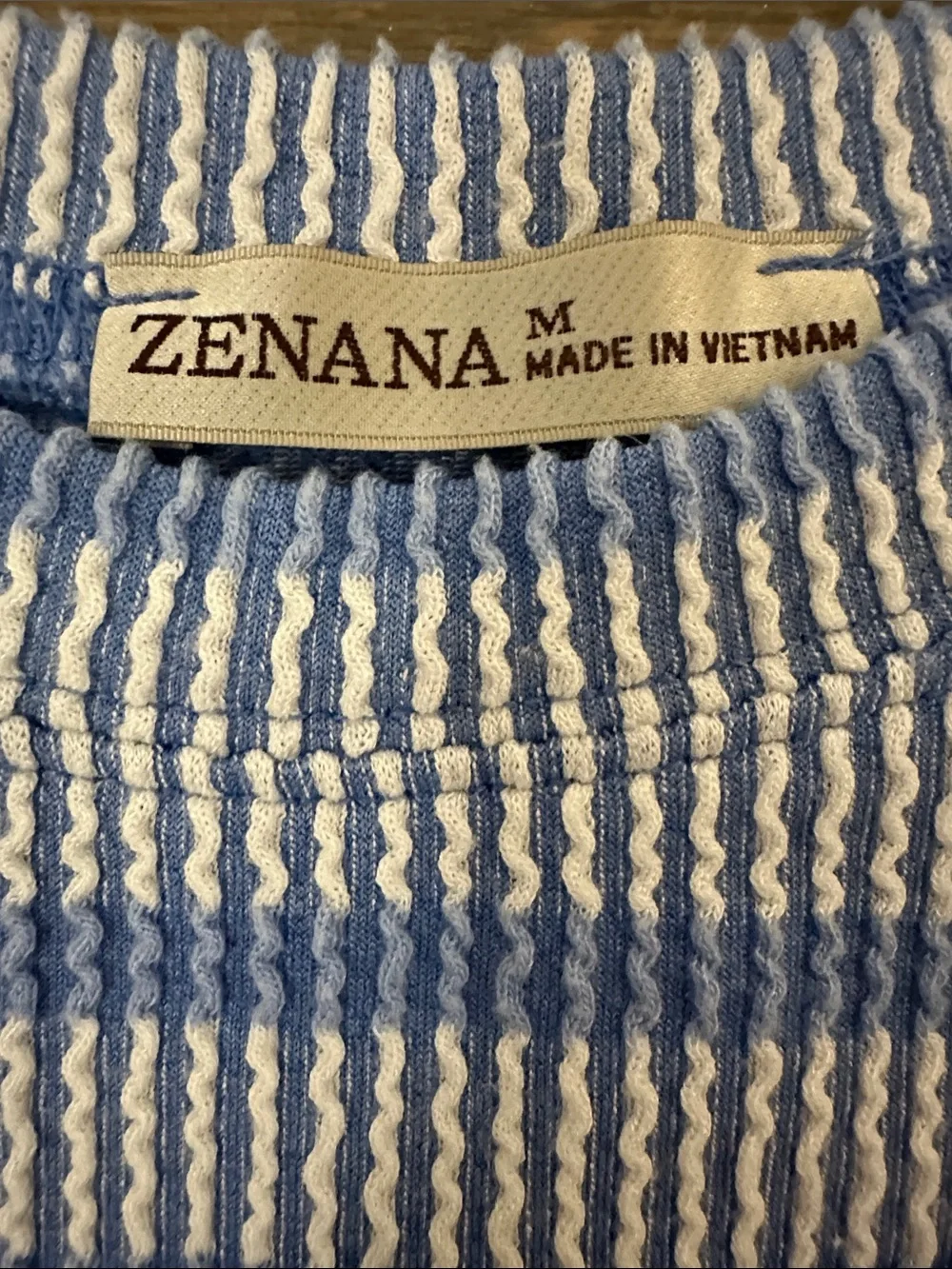 Zenana Women’s Light Blue & White Striped Lounge Set - Short Sleeve Top & Shorts